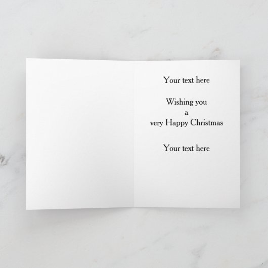 Shih Tzu in a Santa hat Christmas card カード (内部)