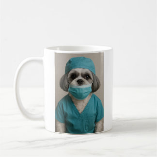 Shih Tzu in Scrubs コーヒーマグカップ