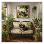 Shih Tzu in the Garden Poster  ポスター