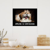 Shih tzu laughing smile customize photo text  ポスター (キッチン)
