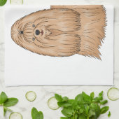Shih tzu long hair dog cartoon illustration  キッチンタオル (折り畳み)