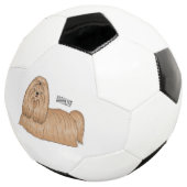 Shih tzu long hair dog cartoon illustration サッカーボール (3/4)