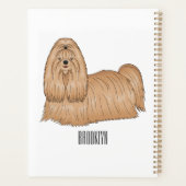 Shih tzu long hair dog cartoon illustration プランナー手帳 (裏面)