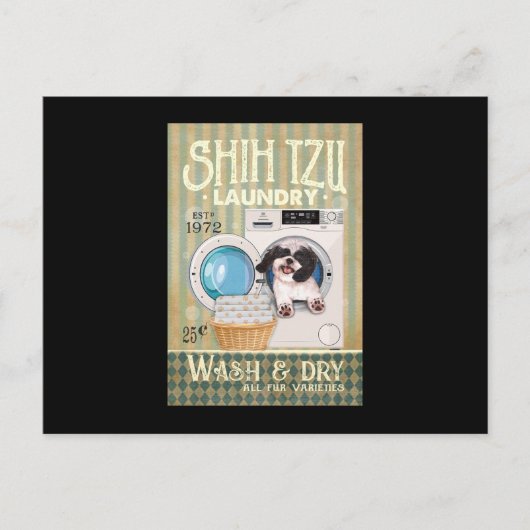 Shih Tzu Lover Cute Shih Tzu Laundry Washing Dog ポストカード (正面)