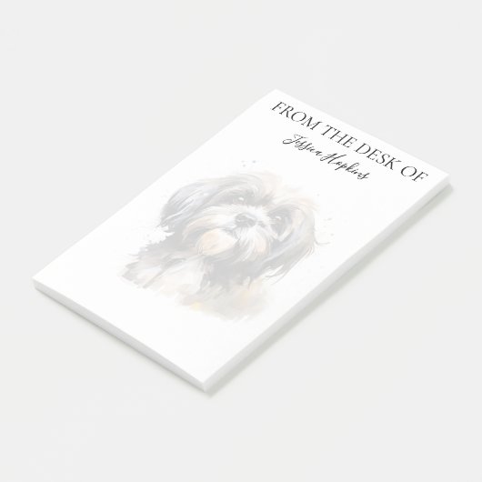 Shih Tzu Lover Monogrammed Dog ポストイット (アングル)