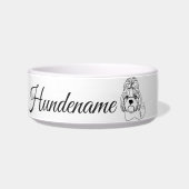 Shih Tzu Minimalist Line Art personalized bowl ボウル (正面)