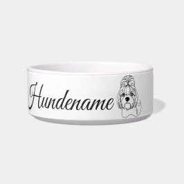 Shih Tzu Minimalist Line Art personalized bowl ボウル