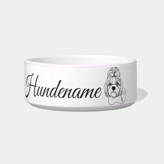 Shih Tzu Minimalist Line Art personalized bowl ボウル (正面)