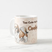 Shih Tzu Pattern Mug – Cute Small Dog Illustration コーヒーマグカップ (正面左)