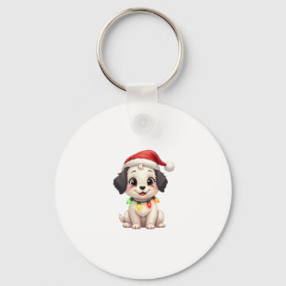 Shih Tzu Santa Christmas Tree Lights Xmas Dog Love キーホルダー