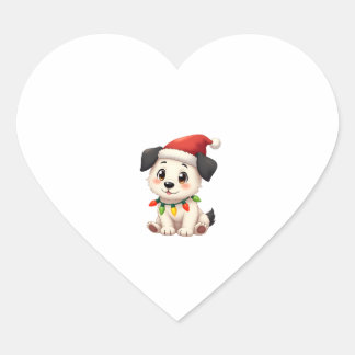 Shih Tzu Santa Christmas Tree Lights Xmas Dog Love ハートシール
