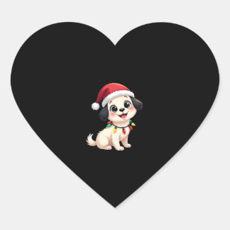 Shih Tzu Santa Christmas Tree Lights Xmas Dog Love ハートシール