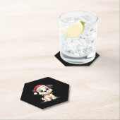 Shih Tzu Santa Christmas Tree Lights Xmas Dog Love ペーパーコースター (インサイチュ)