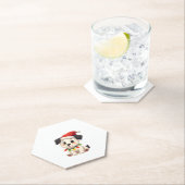 Shih Tzu Santa Christmas Tree Lights Xmas Dog Love ペーパーコースター (インサイチュ)