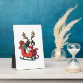 Shih Tzu Santa's Sleigh Ride フォトプラーク (側面)