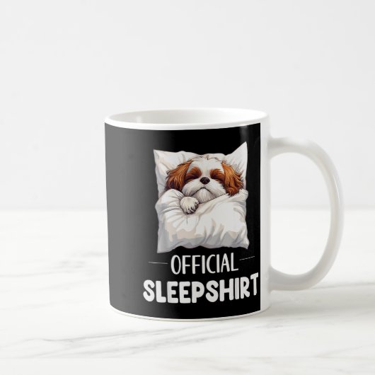Shih Tzu Sleepshirt Cute Dog Lover Pajama Sleepwea コーヒーマグカップ (右)