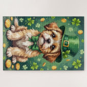 Shih Tzu St Patrick’s Day Cute Lucky Dog ジグソーパズル (横)