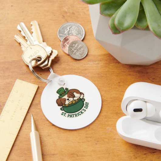 Shih Tzu Treasure Keeper St.Patrick's Day キーホルダー (デスク)