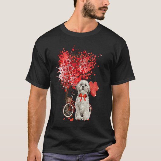 Shih Tzu Valentines Day Dog Happy Valentine Tシャツ (正面)