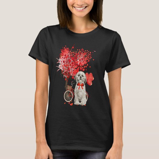Shih Tzu Valentines Day  Dog  Happy Valentine Tシャツ (正面)