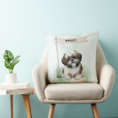 Shih Tzu Watercolor Personalized Dog クッション (椅子)