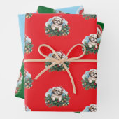 Shih Tzu Wrapping Paper for Christmas ラッピングペーパーシート (インサイチュ)