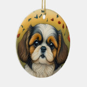 Shihtzu puppy ornament gift idea  セラミックオーナメント (右)