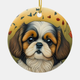 Shihtzu puppy ornament gift idea セラミックオーナメント