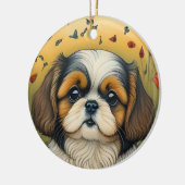 Shihtzu puppy ornament gift idea  セラミックオーナメント (左)