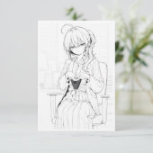 Shika-chan Coloring Card – Traditional Kimono Styl 案内状 (スタンド正面)