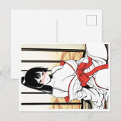 Shika-chan Ukiyo-e Coloring Postcard – Elegant Kim ポストカード (正面/裏面)