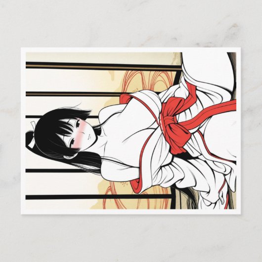 Shika-chan Ukiyo-e Coloring Postcard – Elegant Kim ポストカード (正面)