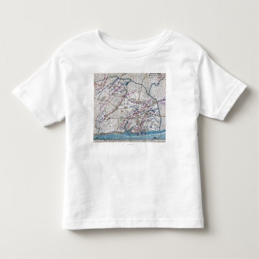 Shiloh -内戦のパノラマ式の地図の戦い トドラーTシャツ (正面)