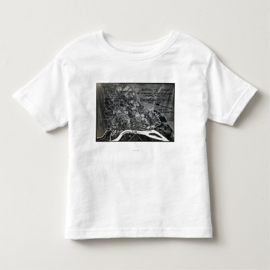 Shiloh -内戦のパノラマ式の地図の戦い トドラーTシャツ (正面)