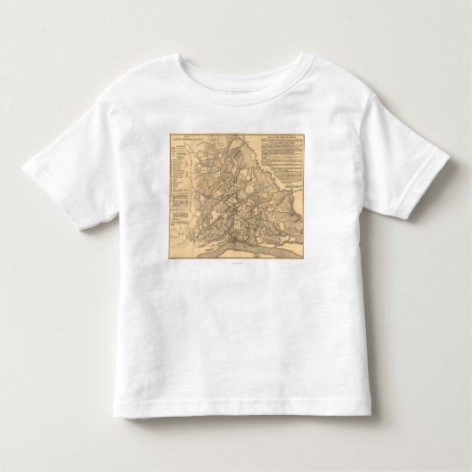 Shiloh -内戦のパノラマ式の地図3の戦い トドラーTシャツ (正面)