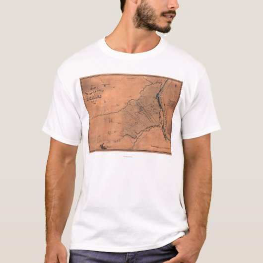 Shiloh -内戦のパノラマ式の地図5の戦い tシャツ (正面)