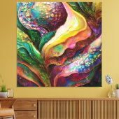 Shiming金ゴールドと抽象芸術質感 キャンバスプリント (インサイチュ (リビング))