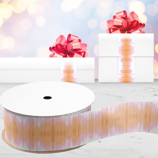 Shimmer Ikat in Pink and Orange グログランリボン