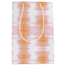 Shimmer Ikat in Pink and Orange ミディアムペーパーバッグ