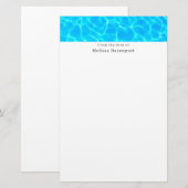 Shimmering Blue Pool Water Reflections Photo 便箋 (正面/裏面)