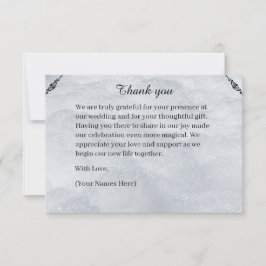 Shimmering Filigree Silver Flat Thank You Card サンキューカード