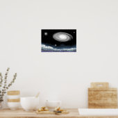 Shimmering galaxy as seen from a planet. ポスター (キッチン)