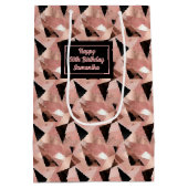 Shimmering Gift Bag Trendy Rose Gold and Black ミディアムペーパーバッグ (裏面)
