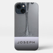 Shimmering Gold Drip Glitter Bokeh Luxury iPhoneケース (裏面)