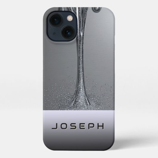 Shimmering Gold Drip Glitter Bokeh Luxury iPhoneケース (裏面)