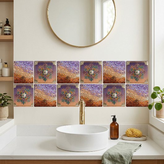 Shimmering Mosaic Gradient Ceramic Tile タイル