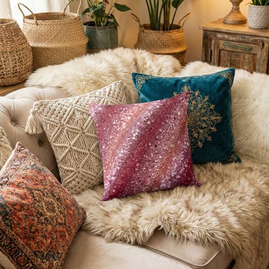 Shimmering Rose Glitter Gradient クッション