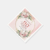 Shimmering Rose Gold Greenery 90th Birthday Napkin スタンダードカクテルナプキン (角)