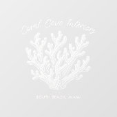 Shimmering Sea Coral Silhouette Window Cling ウィンドウサイン (シート)