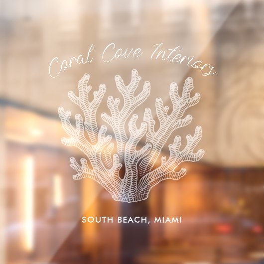 Shimmering Sea Coral Silhouette Window Cling ウィンドウサイン (シート2)